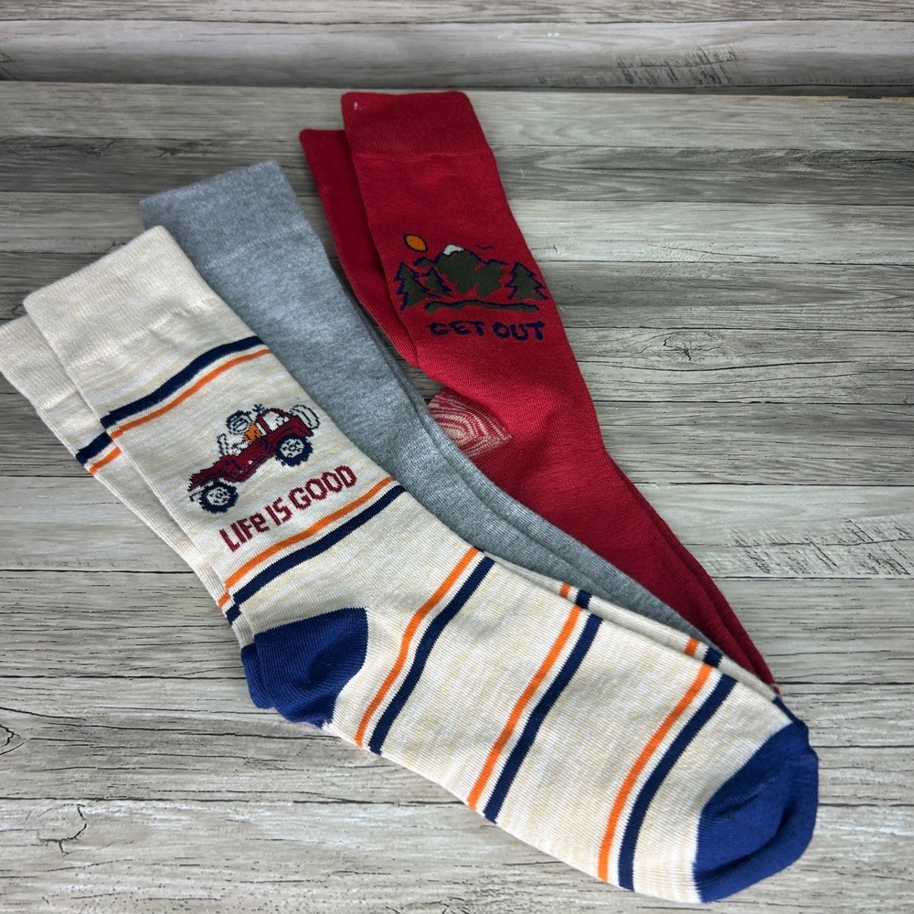 Life Is Good Crew Socks Mens Get Out Outdoor‎ Adventure